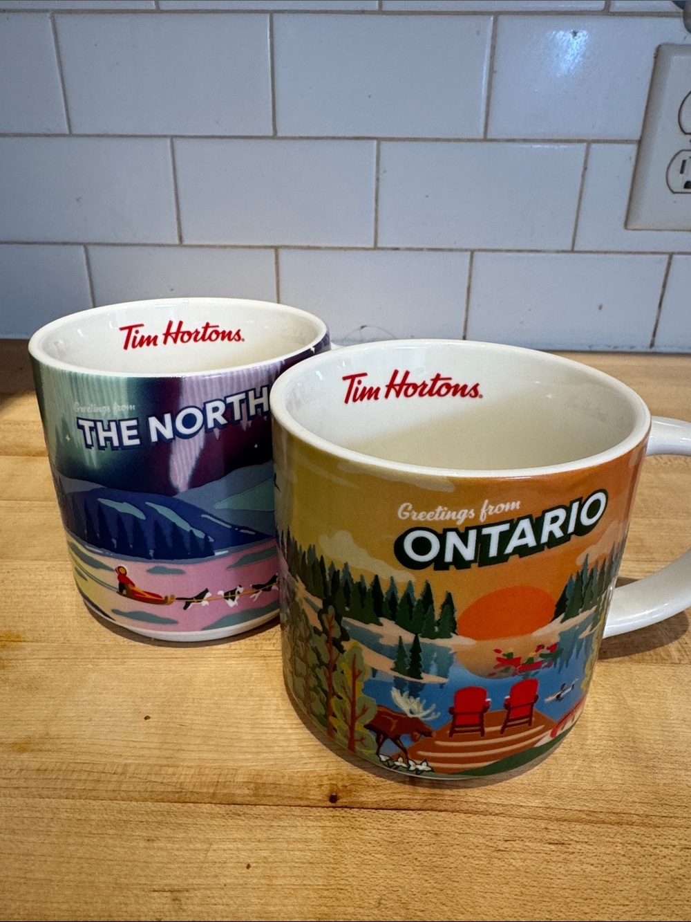 Tim Hortons Canada Collection collectible mugs, bundle of 2
